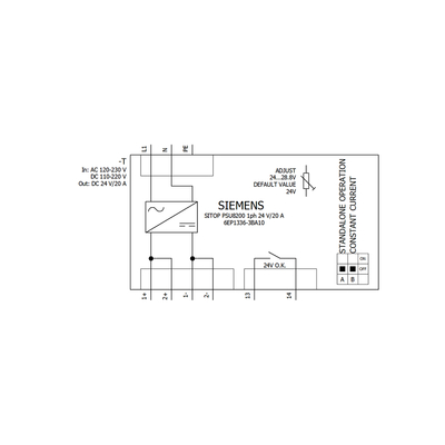 HYTECH Original SIEMENS SITOP PSU8200 24V DC 20A Module d'alimentation électrique stabilisé 6EP1336-3BA10