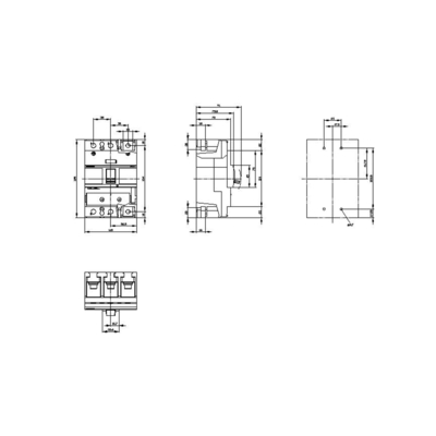 Le couteau de coupure de courant de Siemens 3VA1220-5EF32-0AA0 MCCB IEC FS250 200A 3P 55KA TM ATAM est testé à 100%.