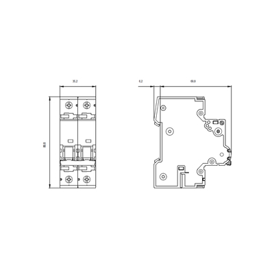 5SY4 Disjoncteur miniature 400V 10kA 2 pôles C 16A 5SY42167CC pour la période de livraison FOB