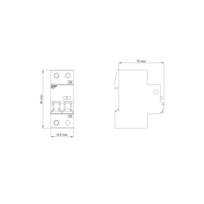 Siemens Commutateur de distribution d'énergie basse tension LS/DI 5SU9356-1KK16 RCBO AC 30MA 1 N C16 6KA