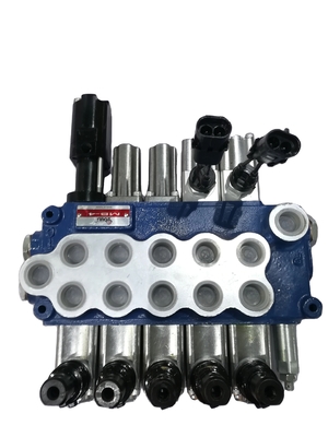 Valve directionnelle à 5 bobines électriquement contrôlée pour la pression hydraulique à débit de 45 L/MIN
