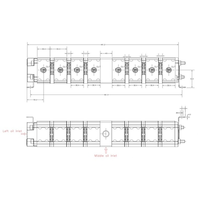 Distributeur de débit hydraulique à huit voies avec 8 soupapes à bille à trois voies sous pression et bloc de manifold