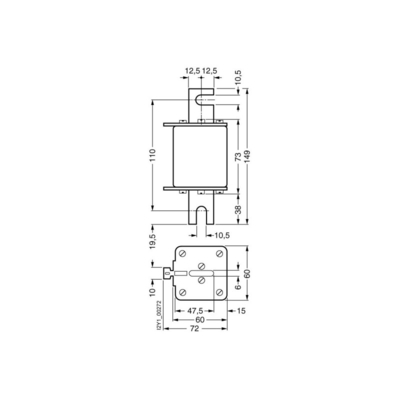 3NE3338-8 SITOR Connexion de fusible avec contact de lame à fente NH2 en 800 A aR Un AC 800 V Indicateur avant 3NE33388