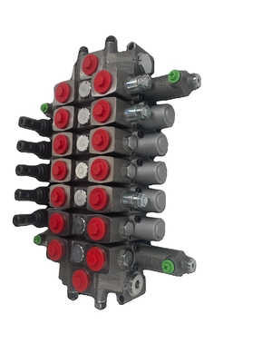 HC-D6/7 Type soupape de commande directionnelle hydraulique 7 bobines 100L/min Flux Pression 350bar