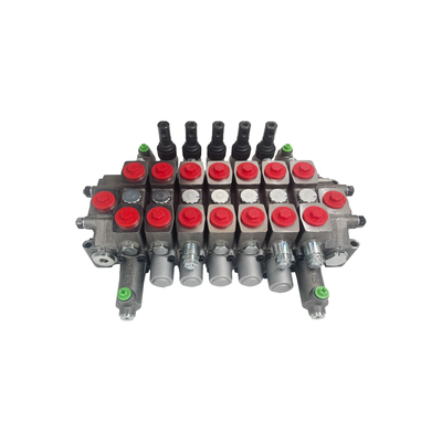HC-D6/7 Type soupape de commande directionnelle hydraulique 7 bobines 100L/min Flux Pression 350bar