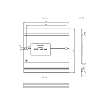 Le système SIMATIC S7-1500 est équipé d'un rail de montage de 160 mm pour le système PLC 6ES7590-1AB60-0AA0.