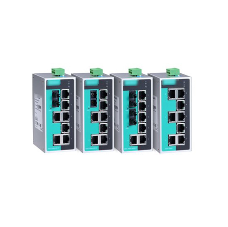 Échangeur Ethernet industriel non géré à 8 ports de la série EDS-208A avec double entrée de puissance redondante