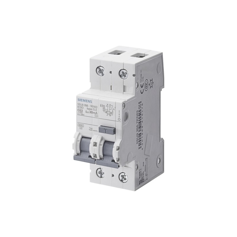 Siemens Commutateur de distribution d'énergie basse tension LS/DI 5SU9356-1KK16 RCBO AC 30MA 1 N C16 6KA