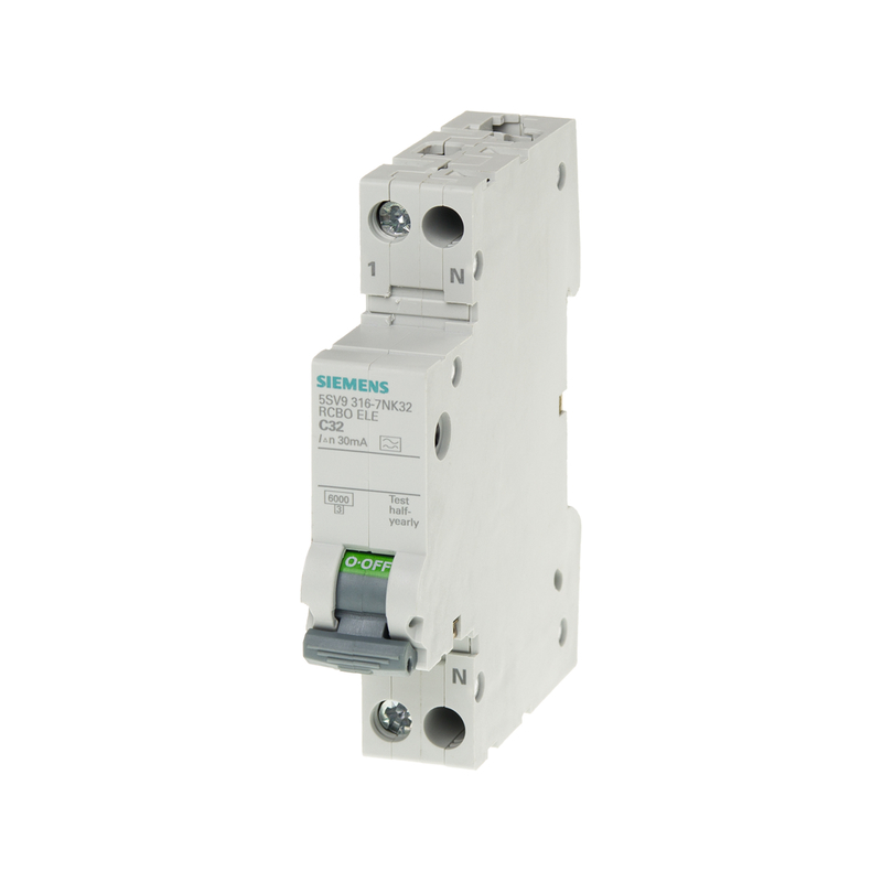 Disjoncteur de protection contre les courants résiduels compact 1P N type AC 30 mA 5SV9313-1CN25 pour Siemens