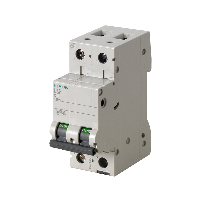 100% éprouvé 5SL6210-7CC, disjoncteur miniature à deux pôles pour Siemens 400V 6kA